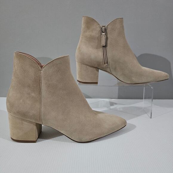 Cole Haan Elyse Ankle Bootie Womens 11 Latte Tan Suede Pointed Toe Dressy Heel - Picture 3 of 16